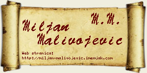 Miljan Malivojević vizit kartica